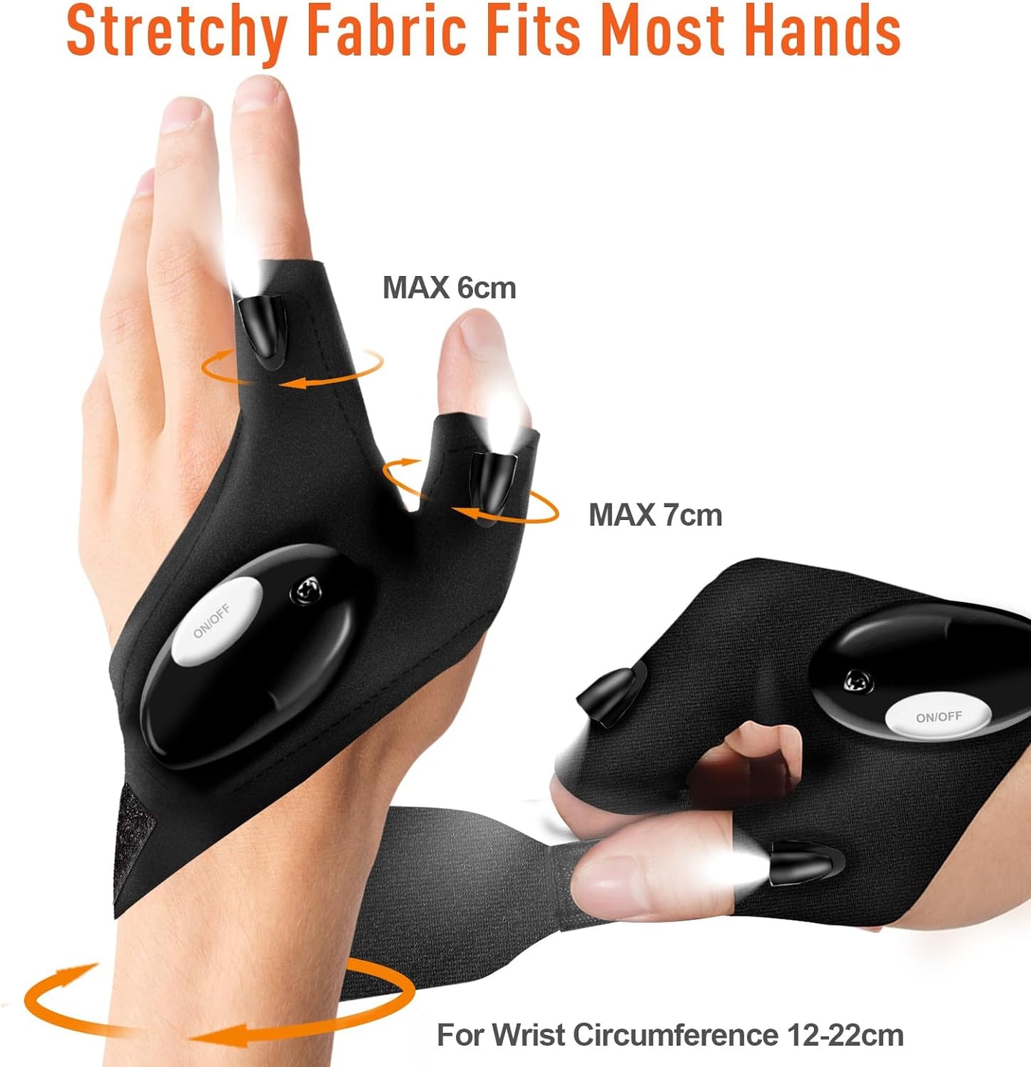 Fathers Day Dad Gifts from Daughter Son Wife, LED Flashlight Gloves Gifts for Men, Mens Gift for Him Grandpa Husband, Fathers Day Gift for Husband Dad, Tools Cool Gadgets, Camping Essentials