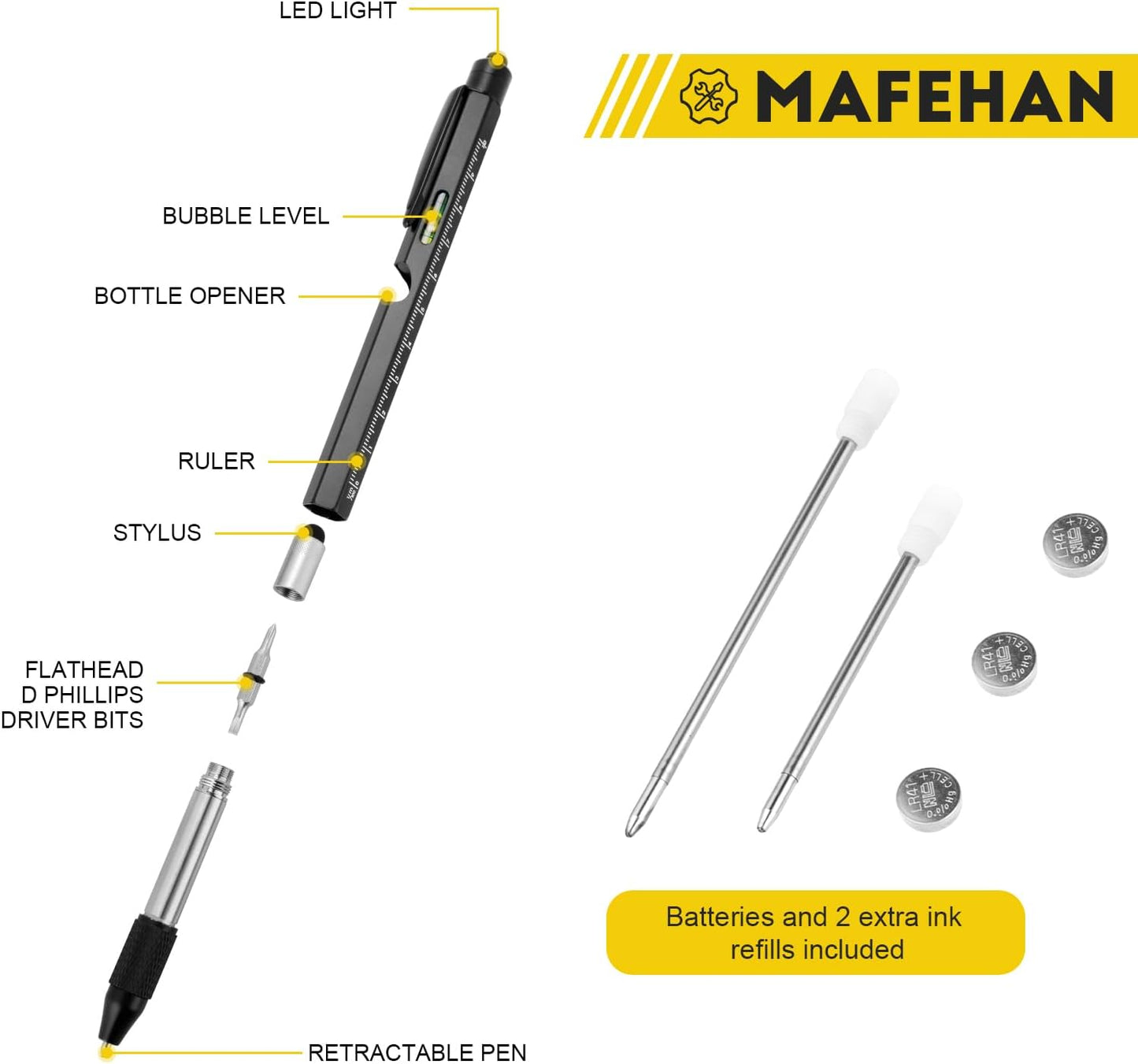 Father’S Day Gifts for Dad – 9-In-1 Multi-Tool Pen with Engraved Keychain, Unique Dad Gifts from Daughter Son Wife – Birthday Gift for Men Who Have Everything, Handy Gadgets for Husband & Grandpa