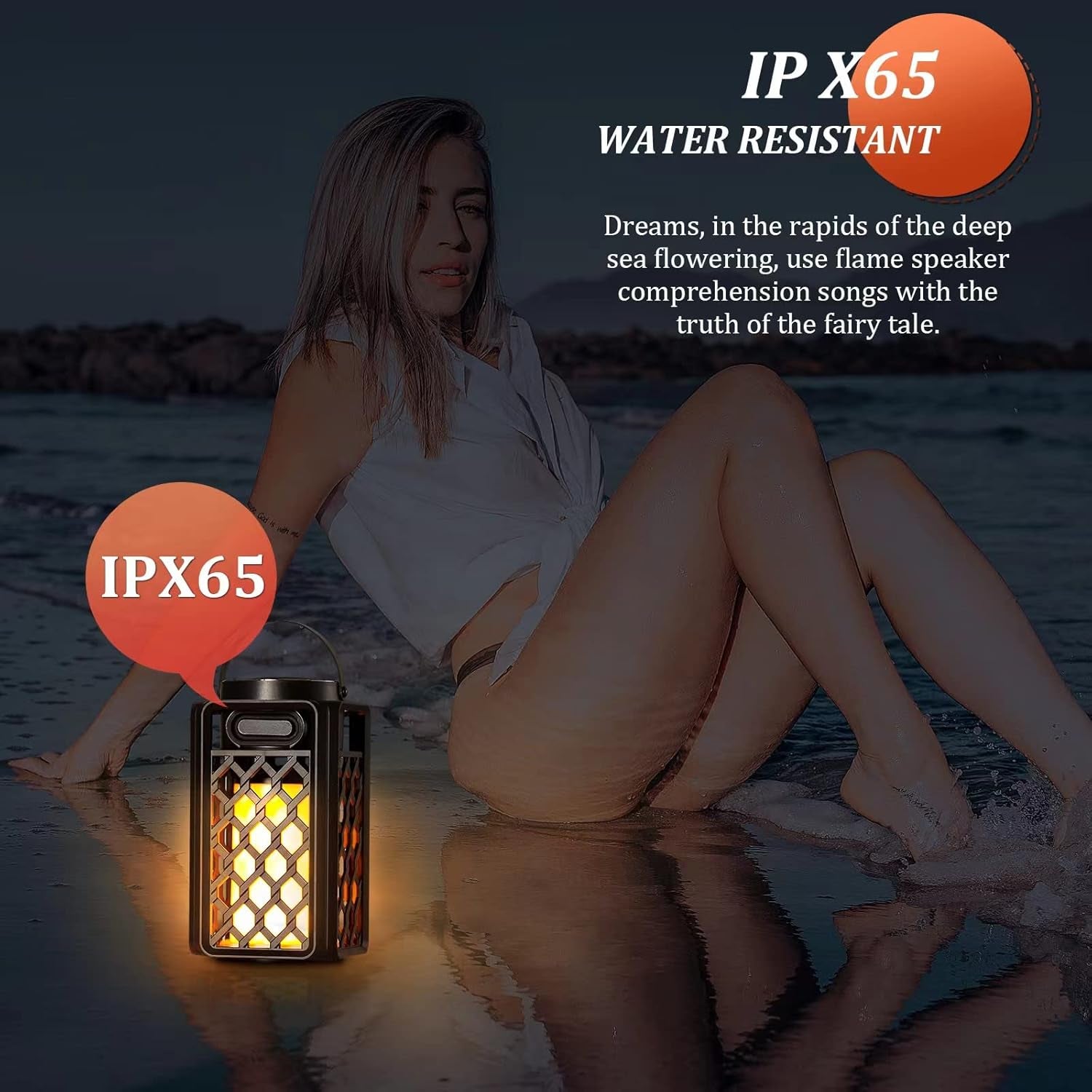 Father'S Day Gifts for Dad, Birthday Gifts for Men, Outdoor Bluetooth Speakers Waterproof Portable LED Flame Speaker 10W Bass, Women Couples, Patio Porch Garden Home Backyard Decor (1 Pack)