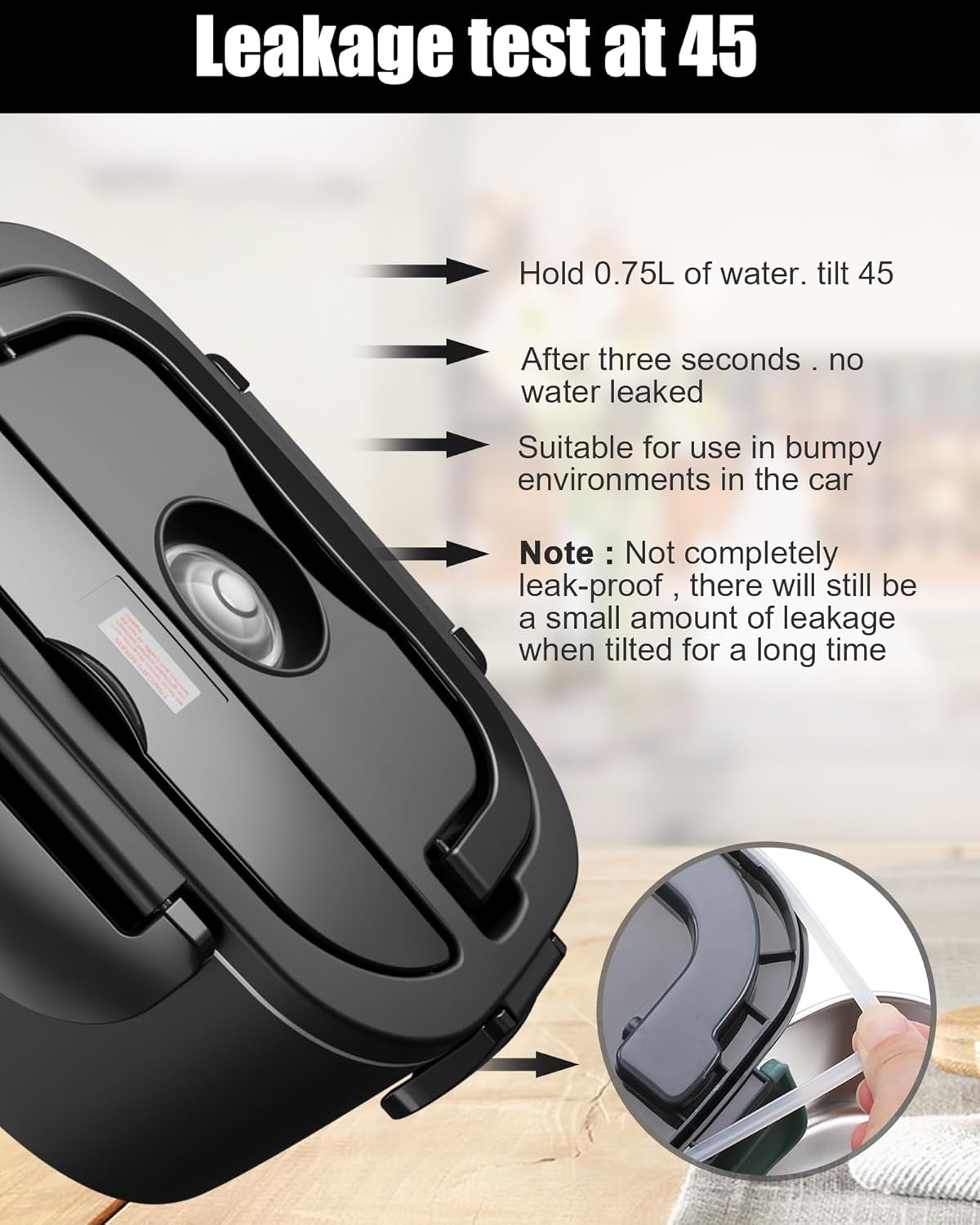 Electric Heated Lunch Box, 80W Fast Heating with Dual 1.5L Food-Grade 304 Stainless Steel, 12V/24V/110V Portable Food Warmer for Car Truck Office Adults, Lonchera Electrica Portatil (Black)