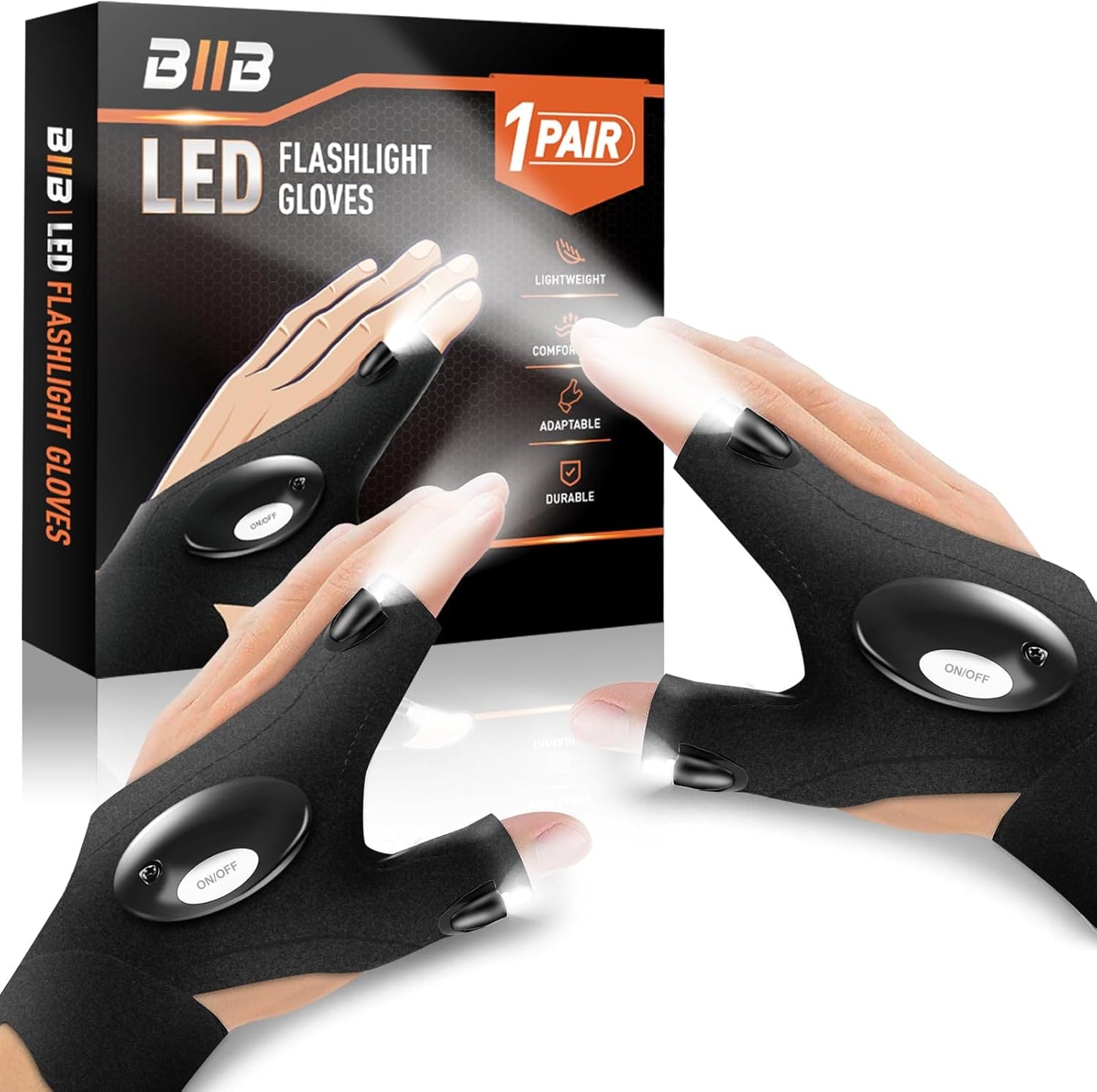 Fathers Day Dad Gifts from Daughter Son Wife, LED Flashlight Gloves Gifts for Men, Mens Gift for Him Grandpa Husband, Fathers Day Gift for Husband Dad, Tools Cool Gadgets, Camping Essentials