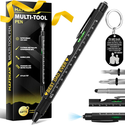 Father’S Day Gifts for Dad – 9-In-1 Multi-Tool Pen with Engraved Keychain, Unique Dad Gifts from Daughter Son Wife – Birthday Gift for Men Who Have Everything, Handy Gadgets for Husband & Grandpa